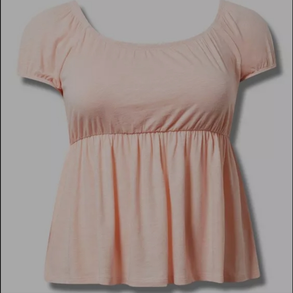NWT Torrid Pink Babydoll Scoop Neck Top Size 00
